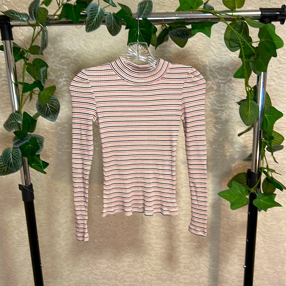 Seed Heritage Kids’ Stripe Rib T-Shirt, Multi-Color Striped, Kids Sizes 10 & 14